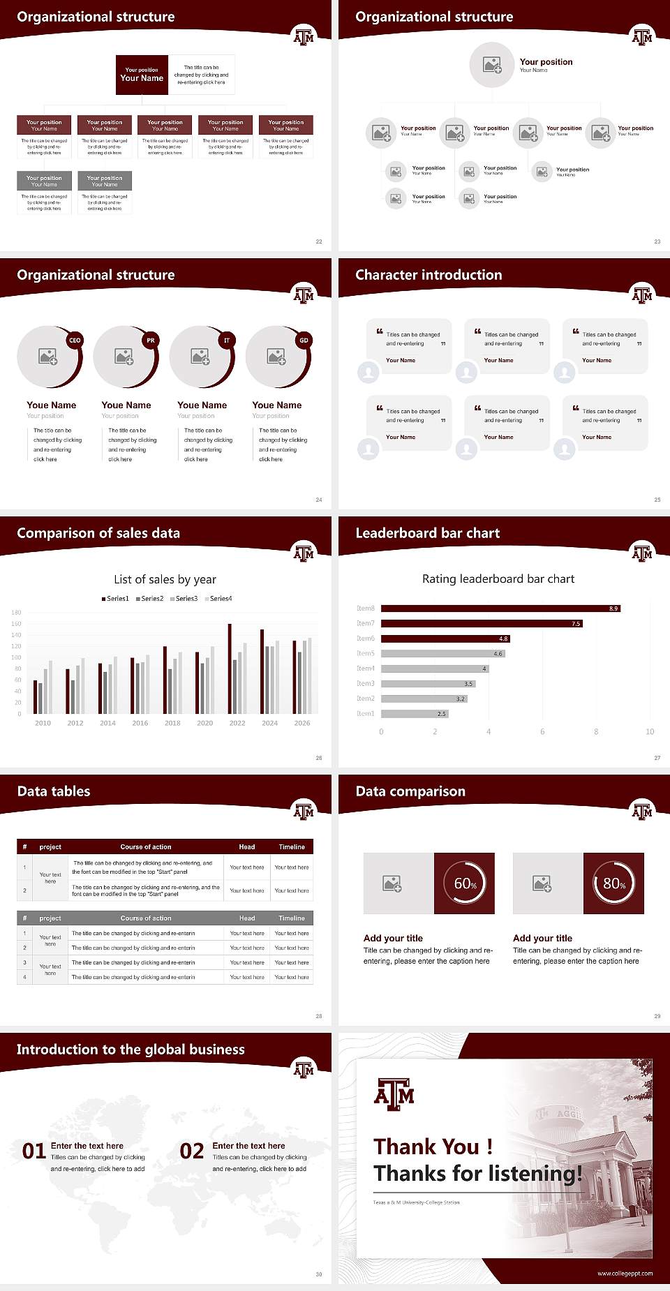 Texas a & M University-College Station Academic Presentation/Research Findings Report PPT Template4:3 ratio PPT effect preview image4