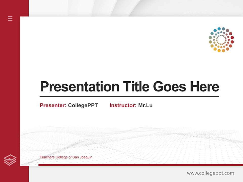 Teachers College of San Joaquin Thesis Proposal/Graduation Defense PPT Template4:3 ratio PPT effect preview image5