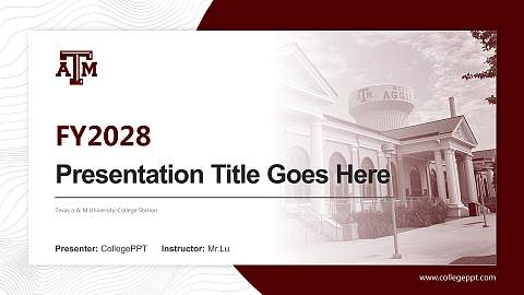 Texas a & M University-College Station Academic Presentation/Research Findings Report PPT Template