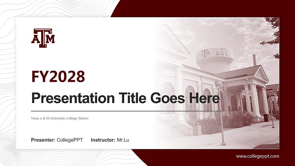 Texas a & M University-College Station Academic Presentation/Research Findings Report PPT Template16:9 ratio PPT effect preview image
