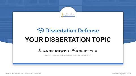 Swedish Institute a College of Health Sciences Graduation Thesis Defense PPT Template