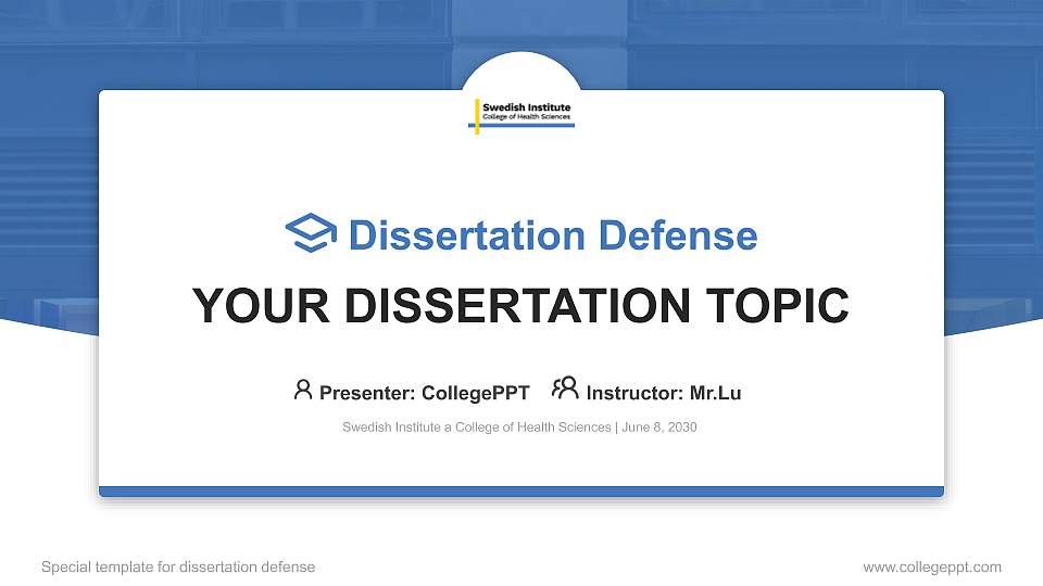 Swedish Institute a College of Health Sciences Graduation Thesis Defense PPT Template16:9 ratio PPT effect preview image