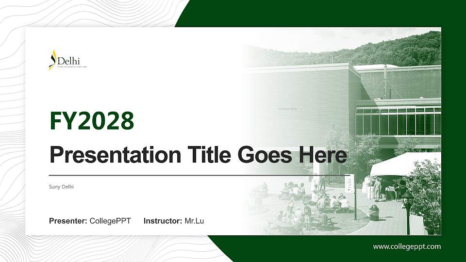 Suny Delhi Academic Presentation/Research Findings Report PPT Template16:9 ratio PPT effect preview image