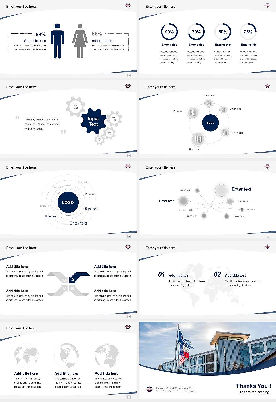 Texas A&M University-Central Texas Course/Courseware Creation PPT Template16:9 ratio PPT effect preview image4