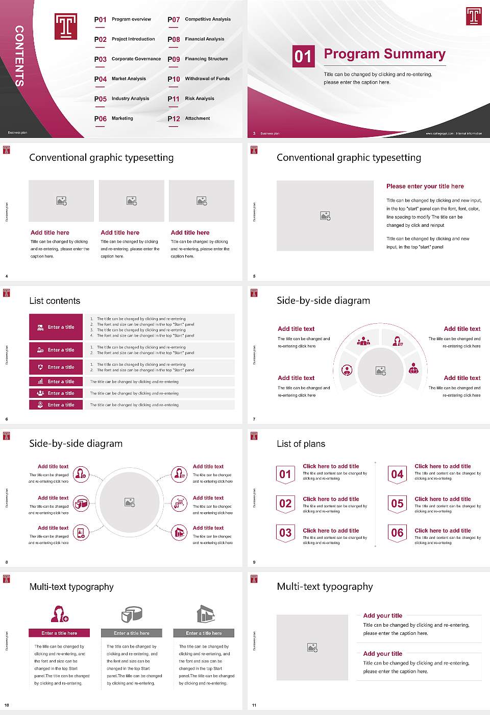 Temple University Competition/Entrepreneurship Contest PPT Template16:9 ratio PPT effect preview image2