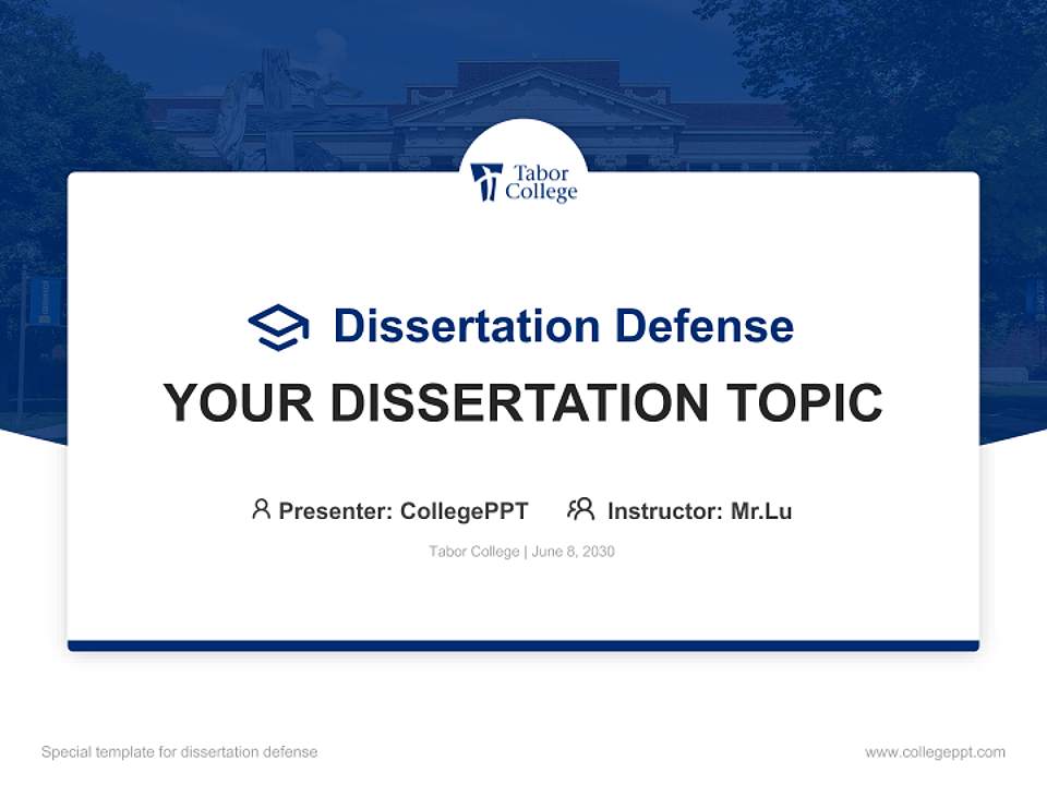 Tabor College Graduation Thesis Defense PPT Template4:3 ratio PPT effect preview image7