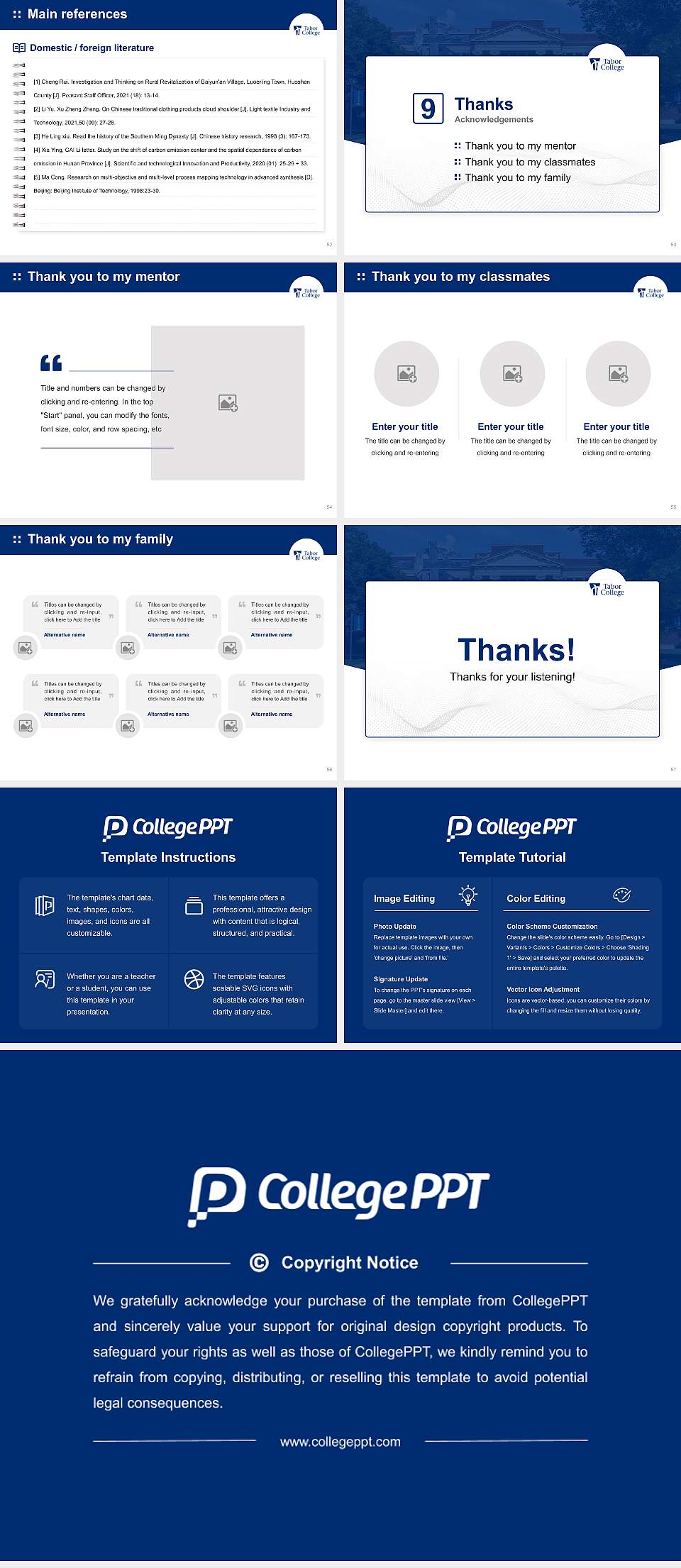 Tabor College Graduation Thesis Defense PPT Template4:3 ratio PPT effect preview image7