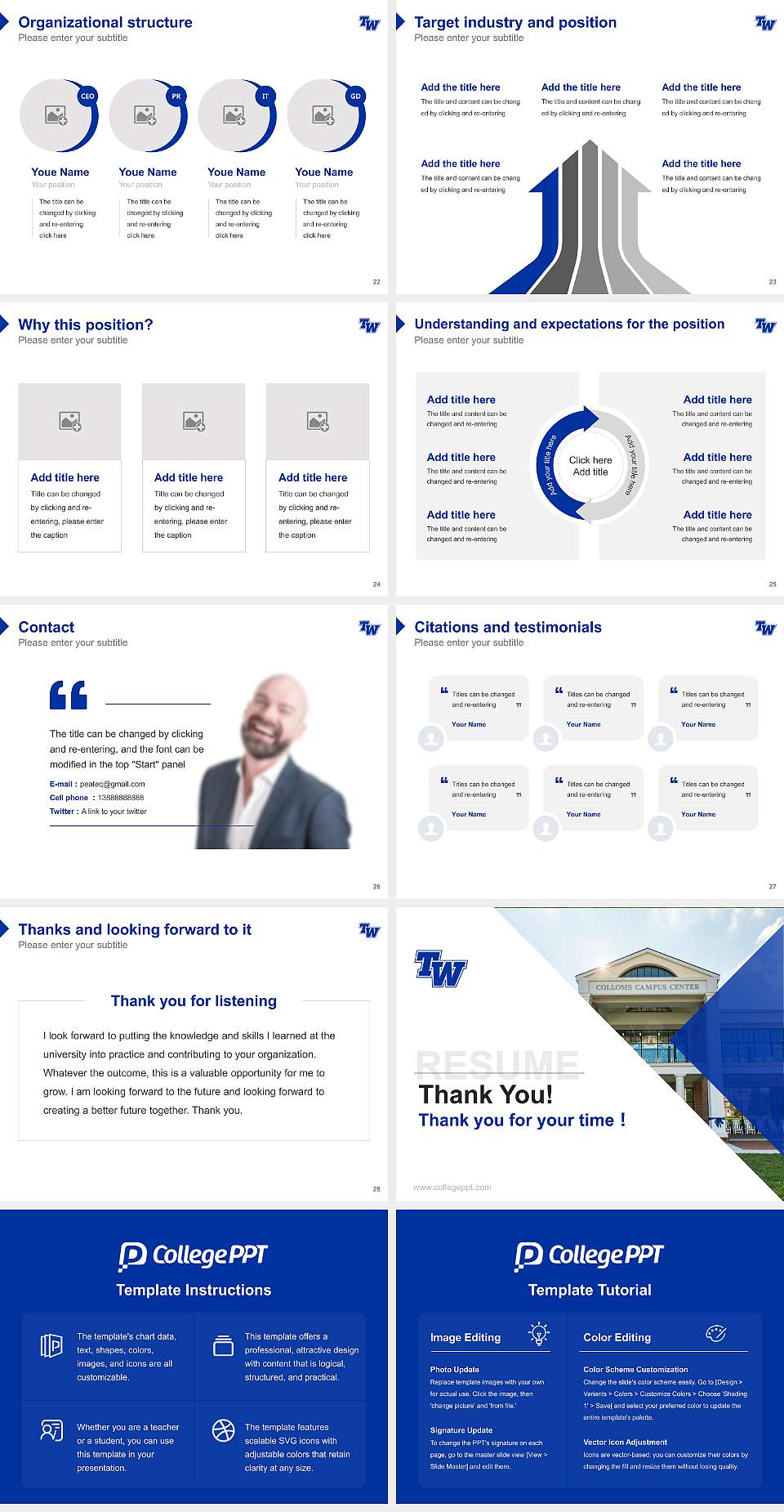 Tennessee Wesleyan University Resume PPT Template4:3 ratio PPT effect preview image4