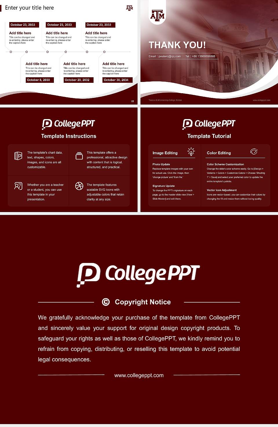 Texas a & M University-College Station Lecture Sharing and Networking Event PPT Template4:3 ratio PPT effect preview image4