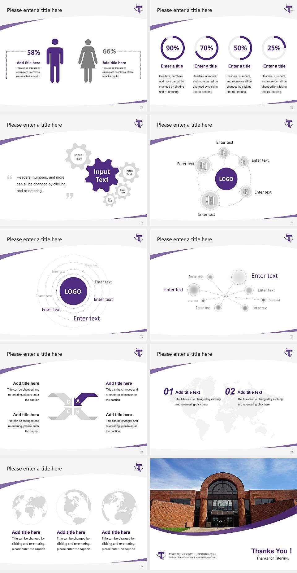 Tarleton State University Course/Courseware Creation PPT Template4:3 ratio PPT effect preview image4