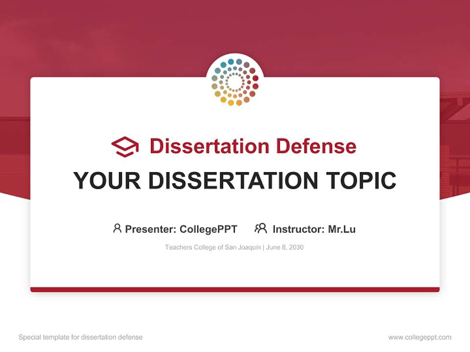 Teachers College of San Joaquin Graduation Thesis Defense PPT Template4:3 ratio PPT effect preview image7