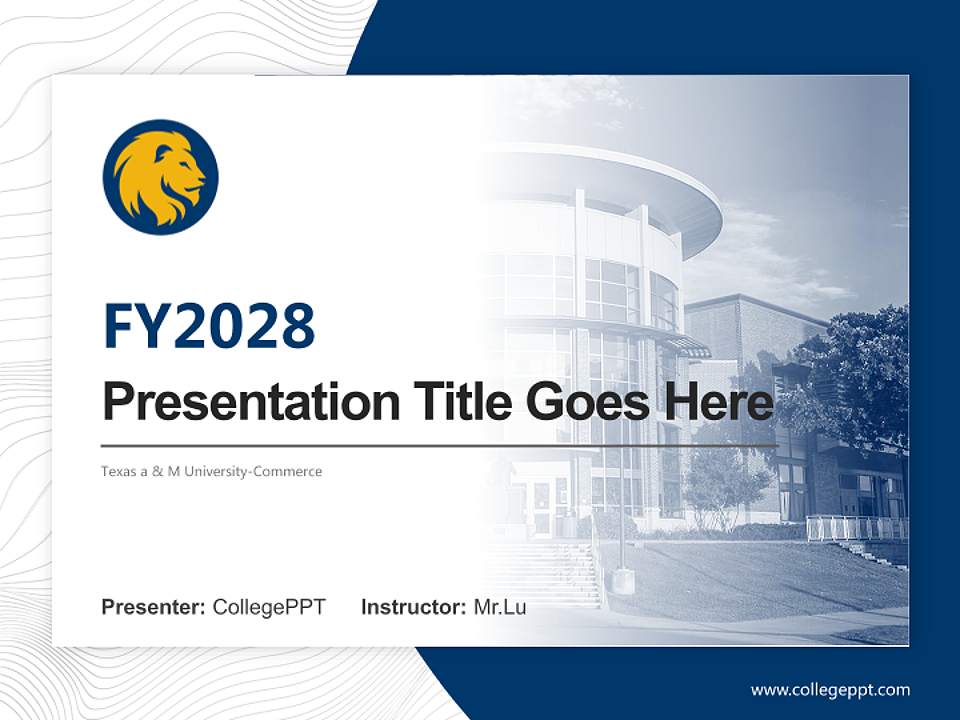 Texas a & M University-Commerce Academic Presentation/Research Findings Report PPT Template4:3 ratio PPT effect preview image5