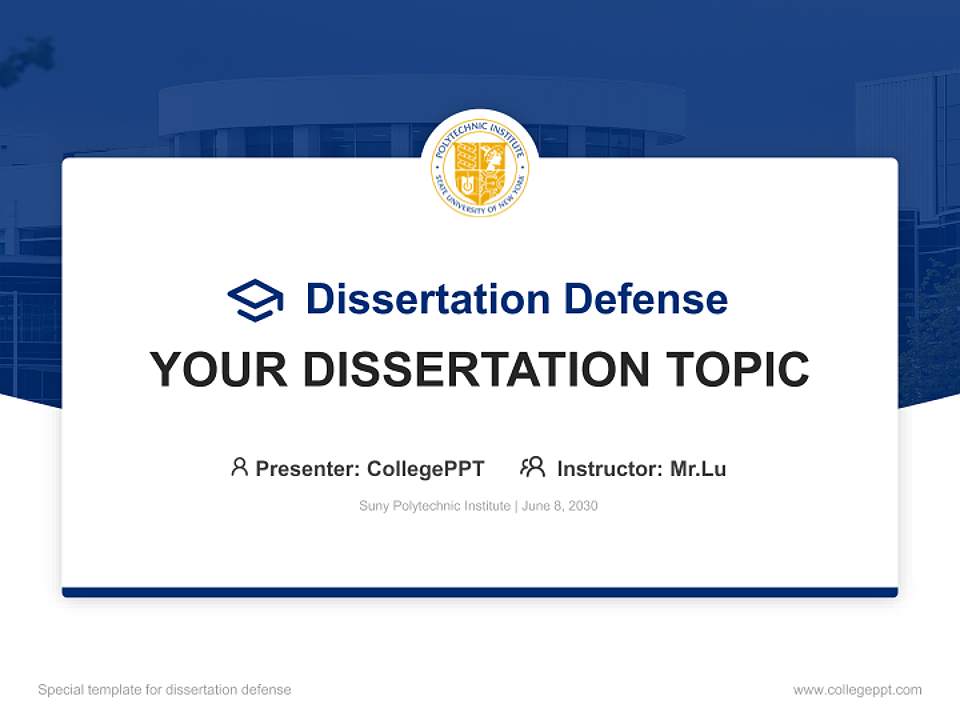 Suny Polytechnic Institute Graduation Thesis Defense PPT Template4:3 ratio PPT effect preview image7