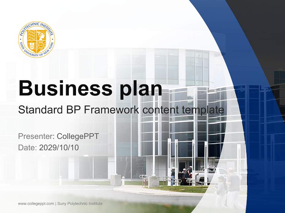 Suny Polytechnic Institute Competition/Entrepreneurship Contest PPT Template4:3 ratio PPT effect preview image9