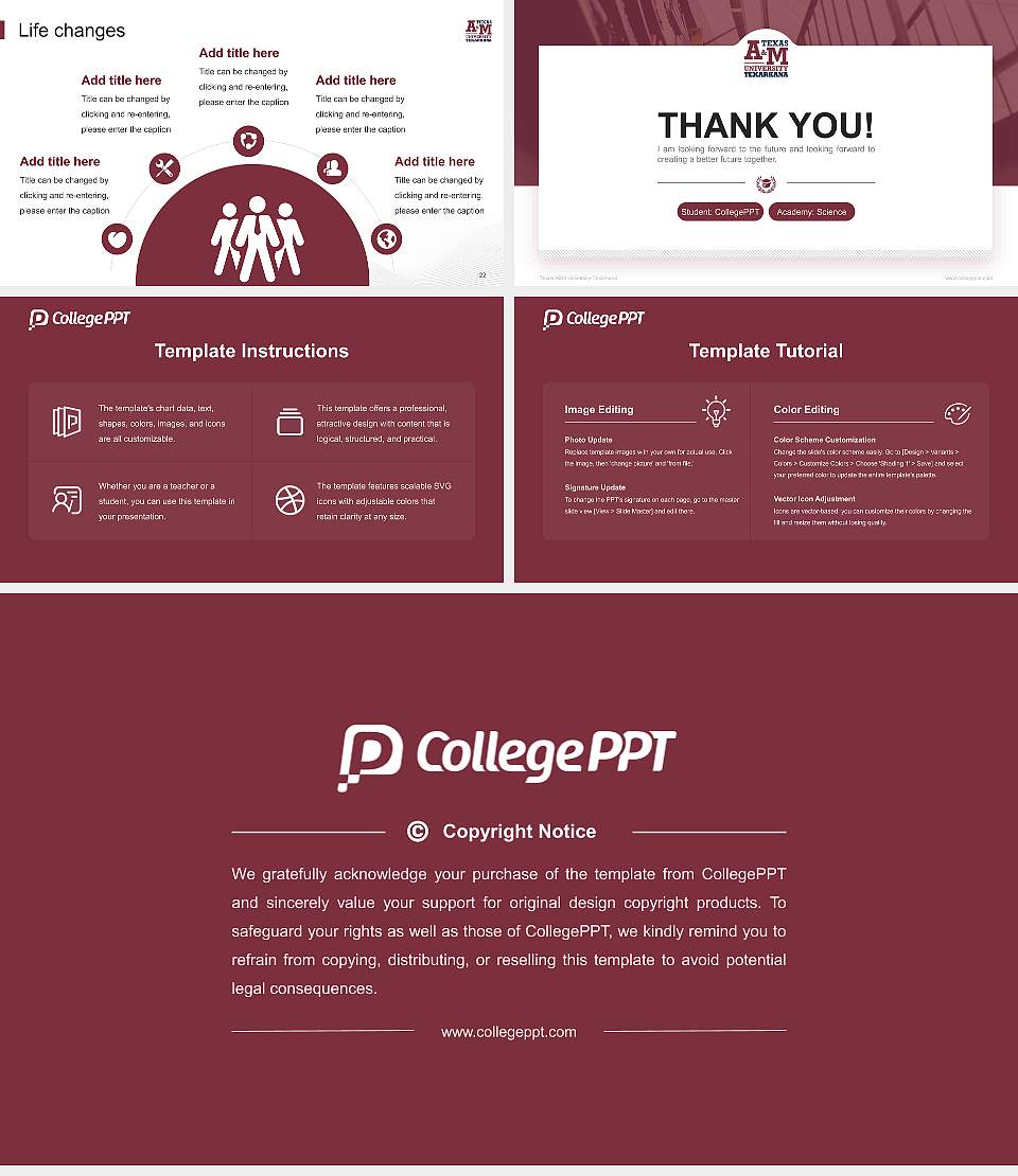Texas A&M University-Texarkana National Scholarship Defense PPT Template16:9 ratio PPT effect preview image4