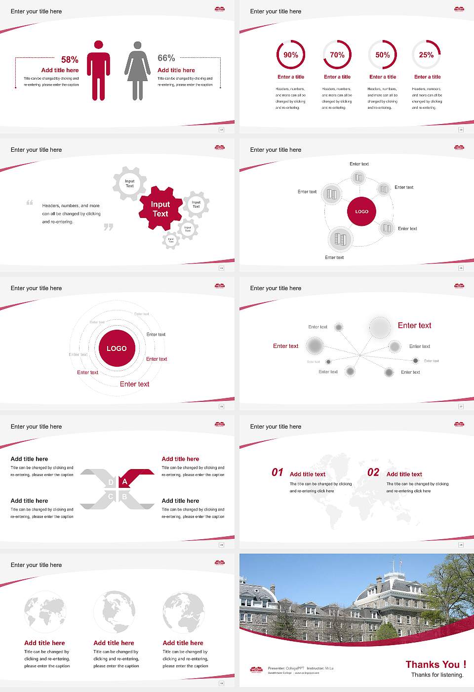 Swarthmore College Course/Courseware Creation PPT Template16:9 ratio PPT effect preview image4