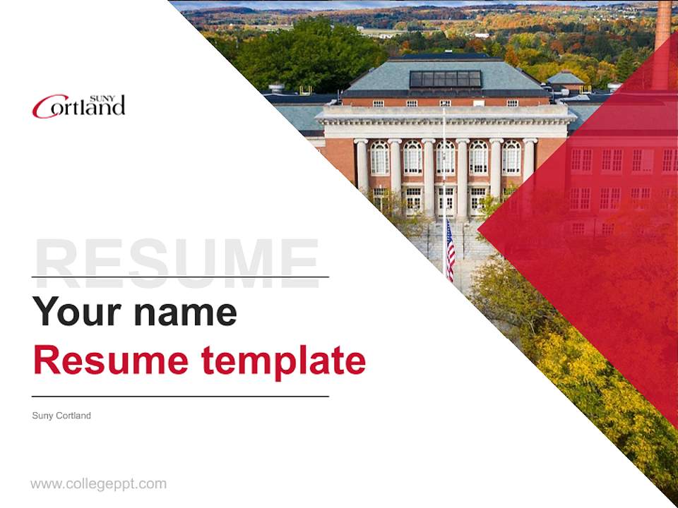 Suny Cortland Resume PPT Template4:3 ratio PPT effect preview image5