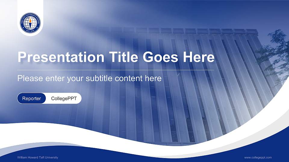 William Howard Taft University Lecture Sharing and Networking Event PPT Template16:9 ratio PPT effect preview image