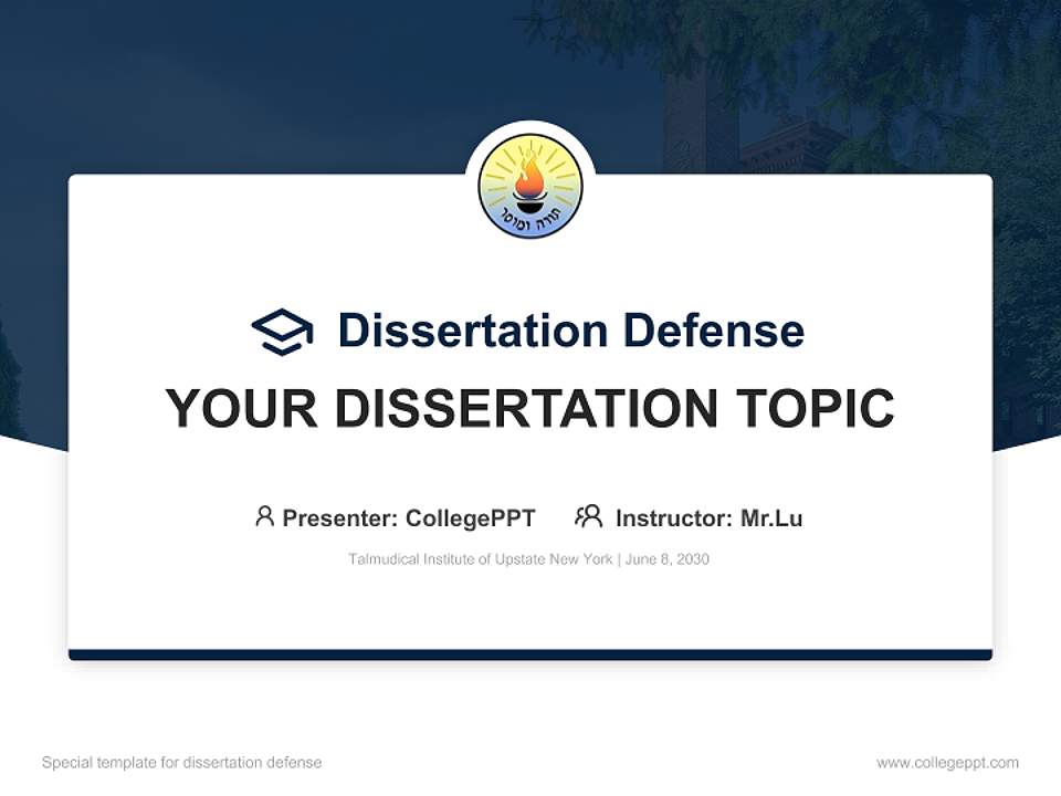 Talmudical Institute of Upstate New York Graduation Thesis Defense PPT Template4:3 ratio PPT effect preview image7