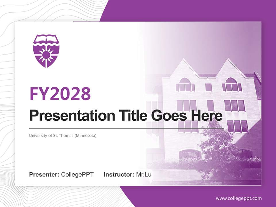 University of St. Thomas (Minnesota) Academic Presentation/Research Findings Report PPT Template4:3 ratio PPT effect preview image5