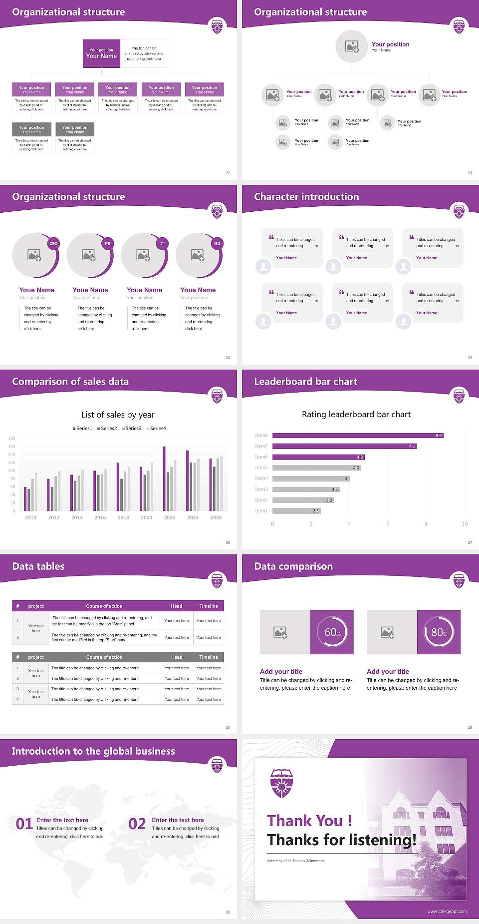 University of St. Thomas (Minnesota) Academic Presentation/Research Findings Report PPT Template4:3 ratio PPT effect preview image4