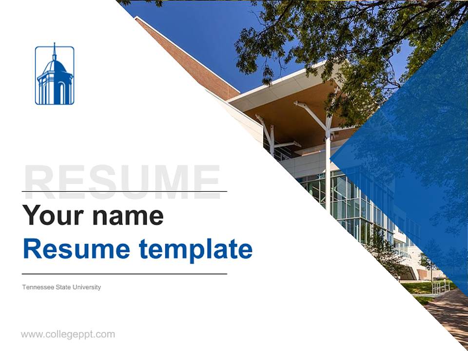 Tennessee State University Resume PPT Template4:3 ratio PPT effect preview image5