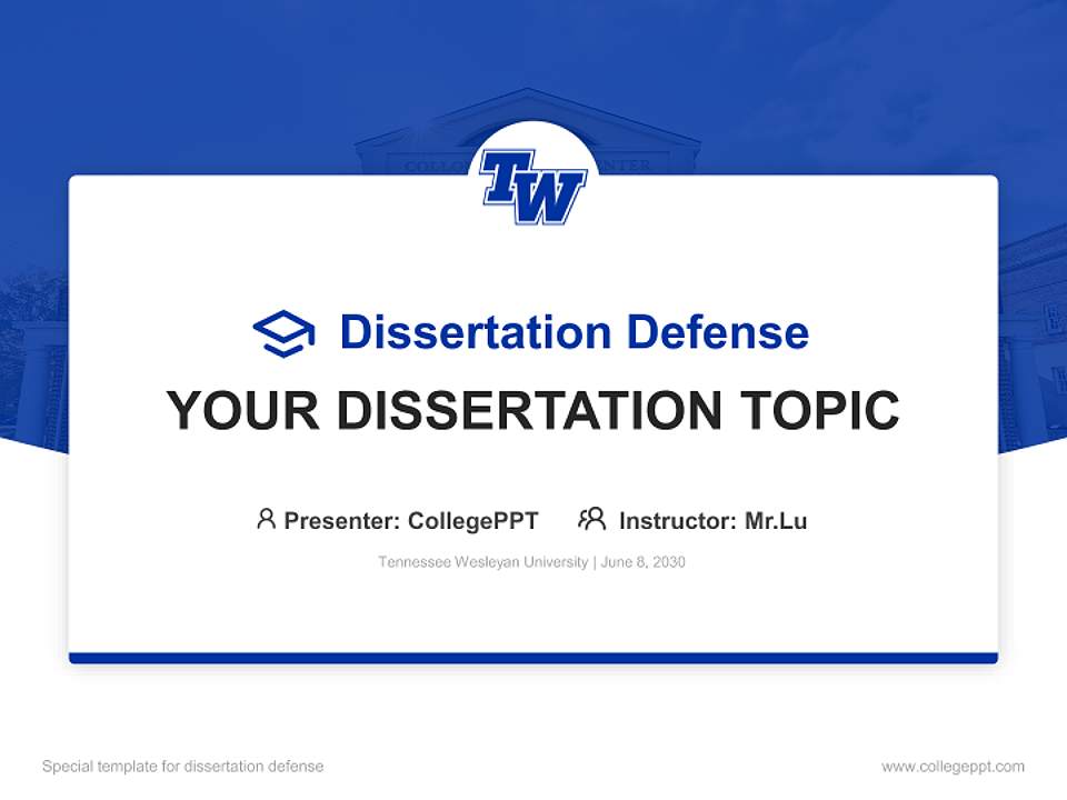 Tennessee Wesleyan University Graduation Thesis Defense PPT Template4:3 ratio PPT effect preview image7