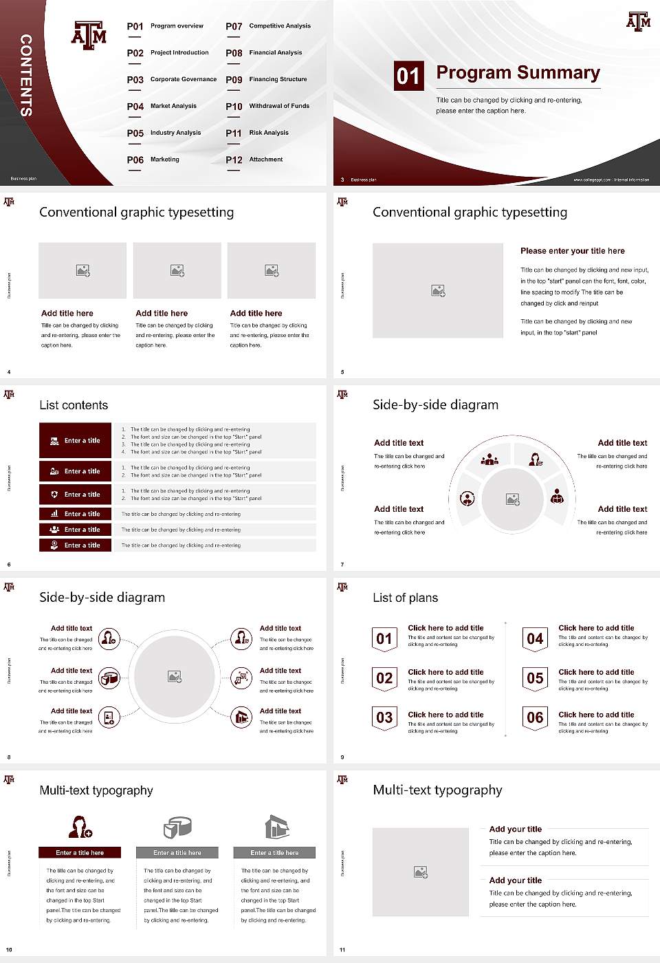 Texas a & M University-College Station Competition/Entrepreneurship Contest PPT Template16:9 ratio PPT effect preview image2