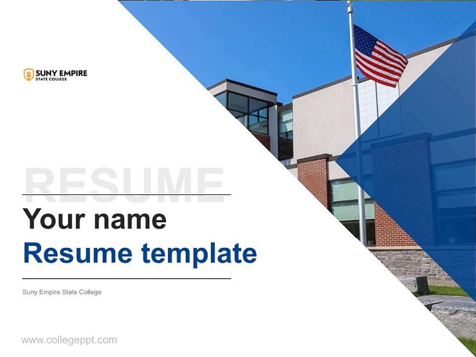 Suny Empire State College Resume PPT Template4:3 ratio PPT effect preview image5