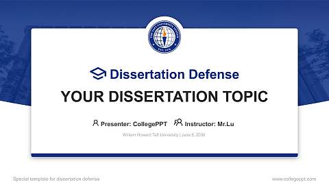 William Howard Taft University Graduation Thesis Defense PPT Template
