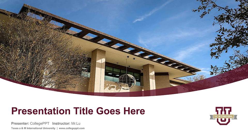Texas a & M International University Course/Courseware Creation PPT Template16:9 ratio PPT effect preview image1