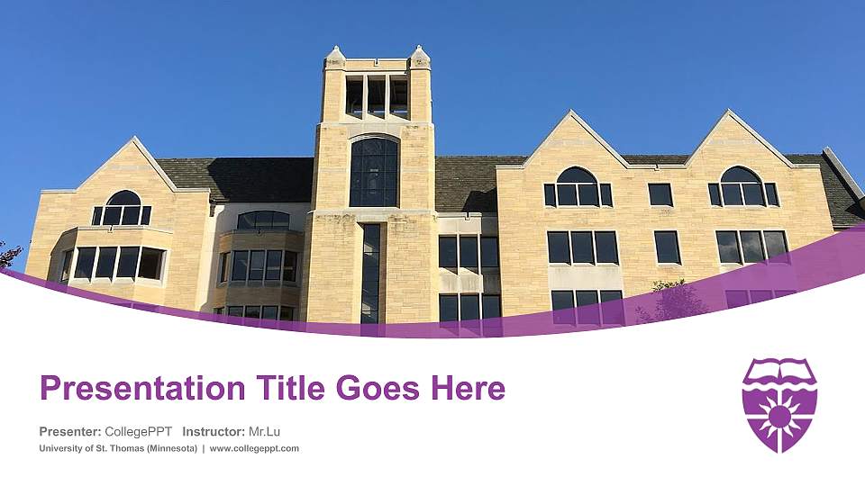 University of St. Thomas (Minnesota) Course/Courseware Creation PPT Template16:9 ratio PPT effect preview image