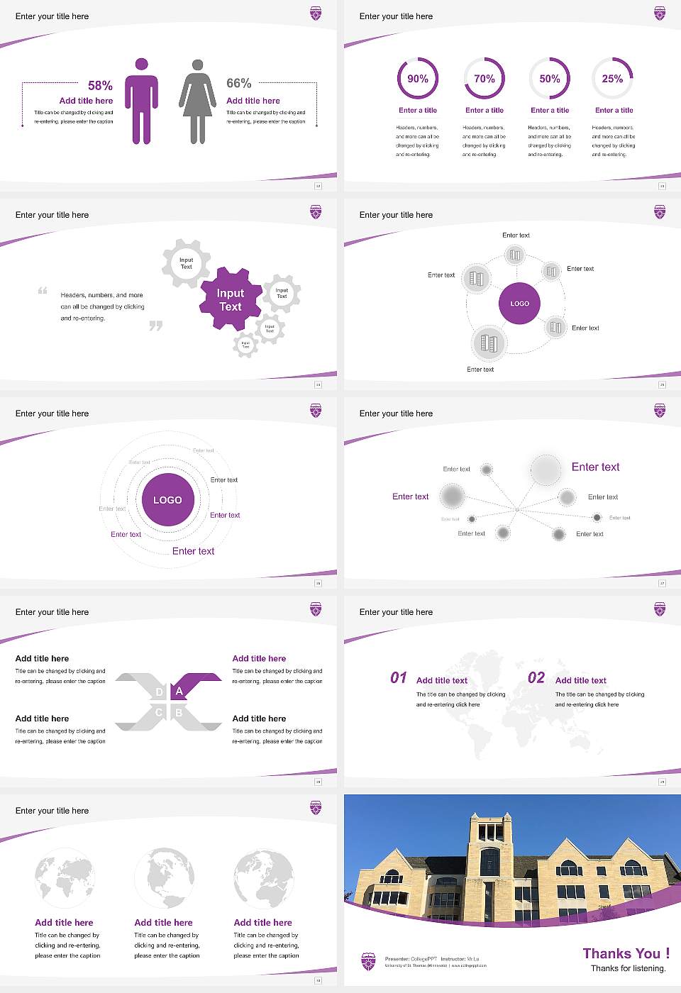 University of St. Thomas (Minnesota) Course/Courseware Creation PPT Template16:9 ratio PPT effect preview image4