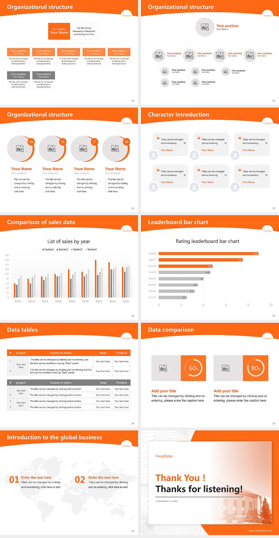 Susquehanna University Academic Presentation/Research Findings Report PPT Template4:3 ratio PPT effect preview image4