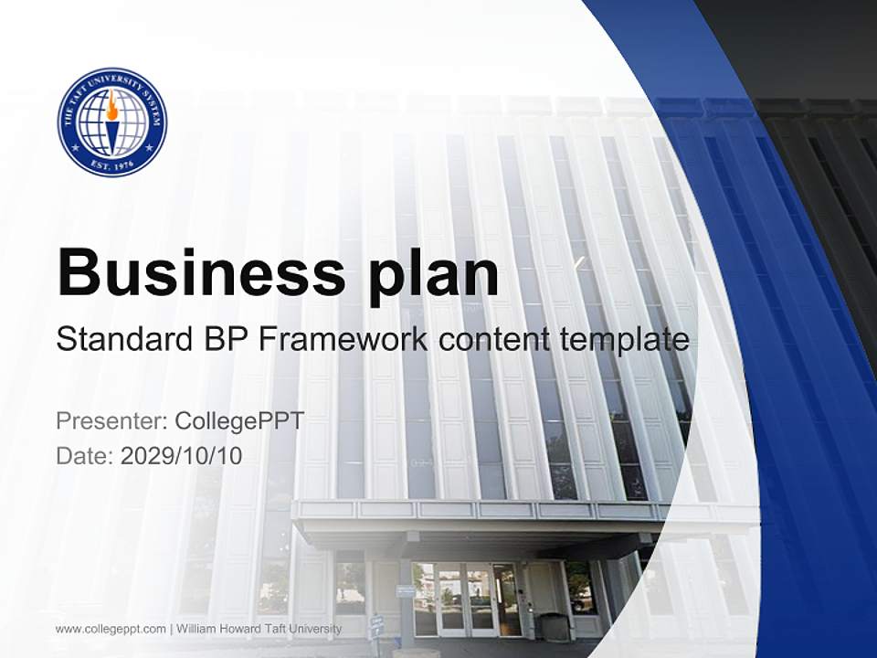 William Howard Taft University Competition/Entrepreneurship Contest PPT Template4:3 ratio PPT effect preview image9