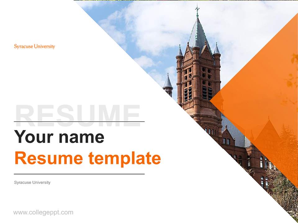Syracuse University Resume PPT Template4:3 ratio PPT effect preview image5