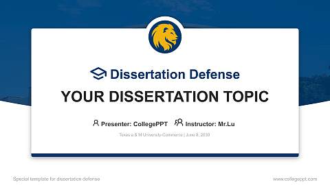 Texas a & M University-Commerce Graduation Thesis Defense PPT Template