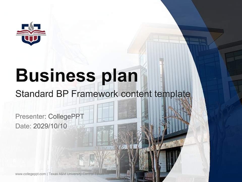 Texas A&M University-Central Texas Competition/Entrepreneurship Contest PPT Template4:3 ratio PPT effect preview image9