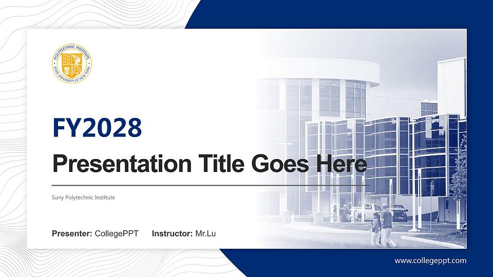 Suny Polytechnic Institute Academic Presentation/Research Findings Report PPT Template16:9 ratio PPT effect preview image