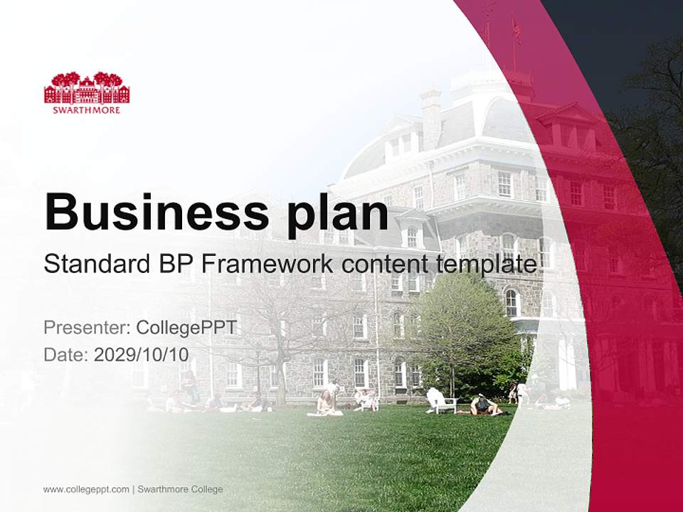 Swarthmore College Competition/Entrepreneurship Contest PPT Template4:3 ratio PPT effect preview image9