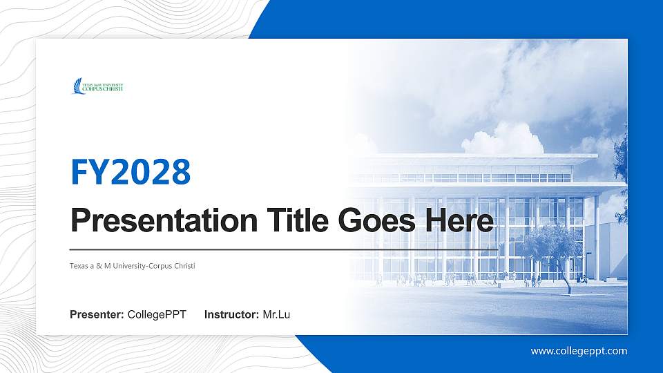 Texas a & M University-Corpus Christi Academic Presentation/Research Findings Report PPT Template16:9 ratio PPT effect preview image
