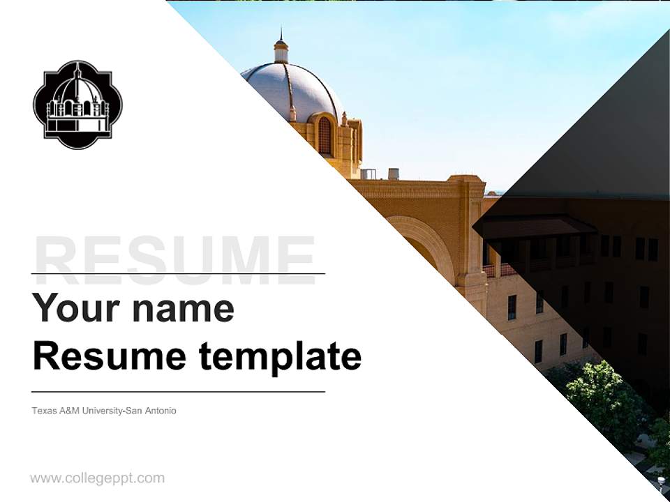 Texas A&M University-San Antonio Resume PPT Template4:3 ratio PPT effect preview image5