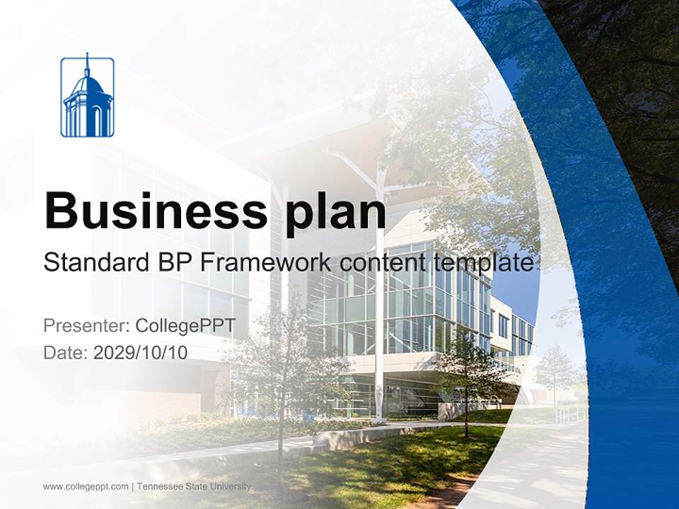 Tennessee State University Competition/Entrepreneurship Contest PPT Template4:3 ratio PPT effect preview image9