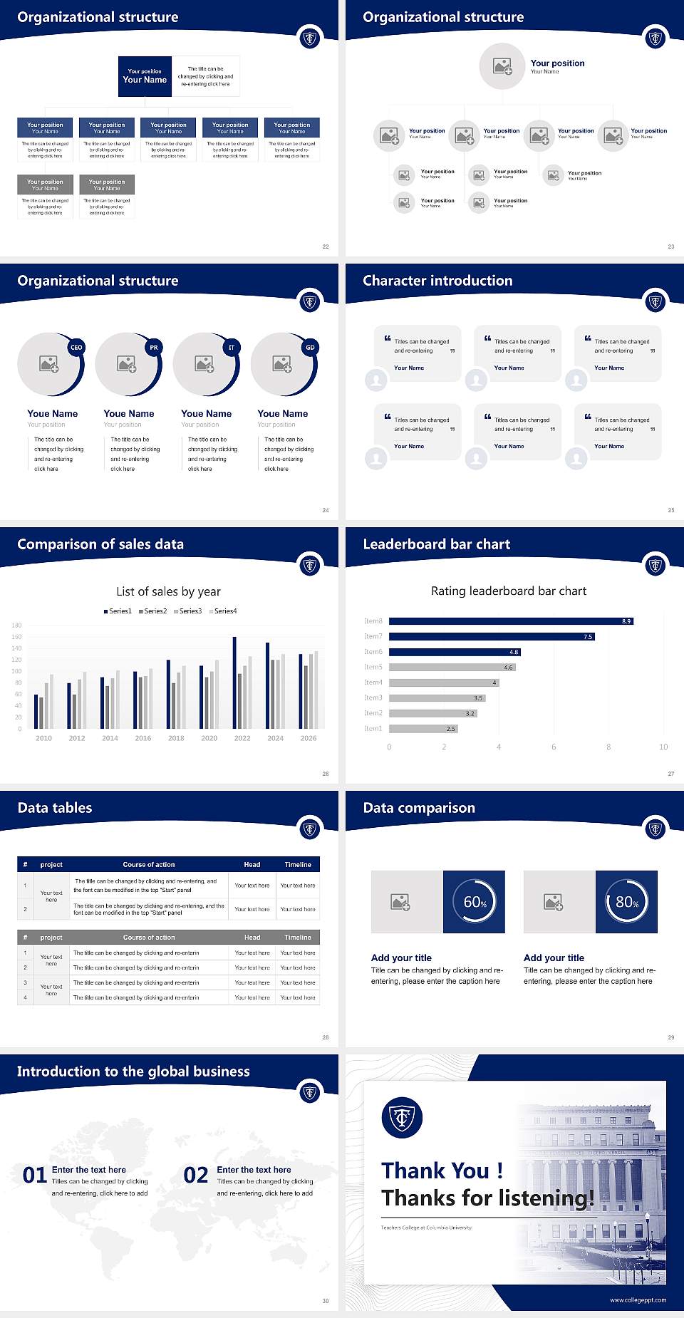 Teachers College at Columbia University Academic Presentation/Research Findings Report PPT Template4:3 ratio PPT effect preview image4