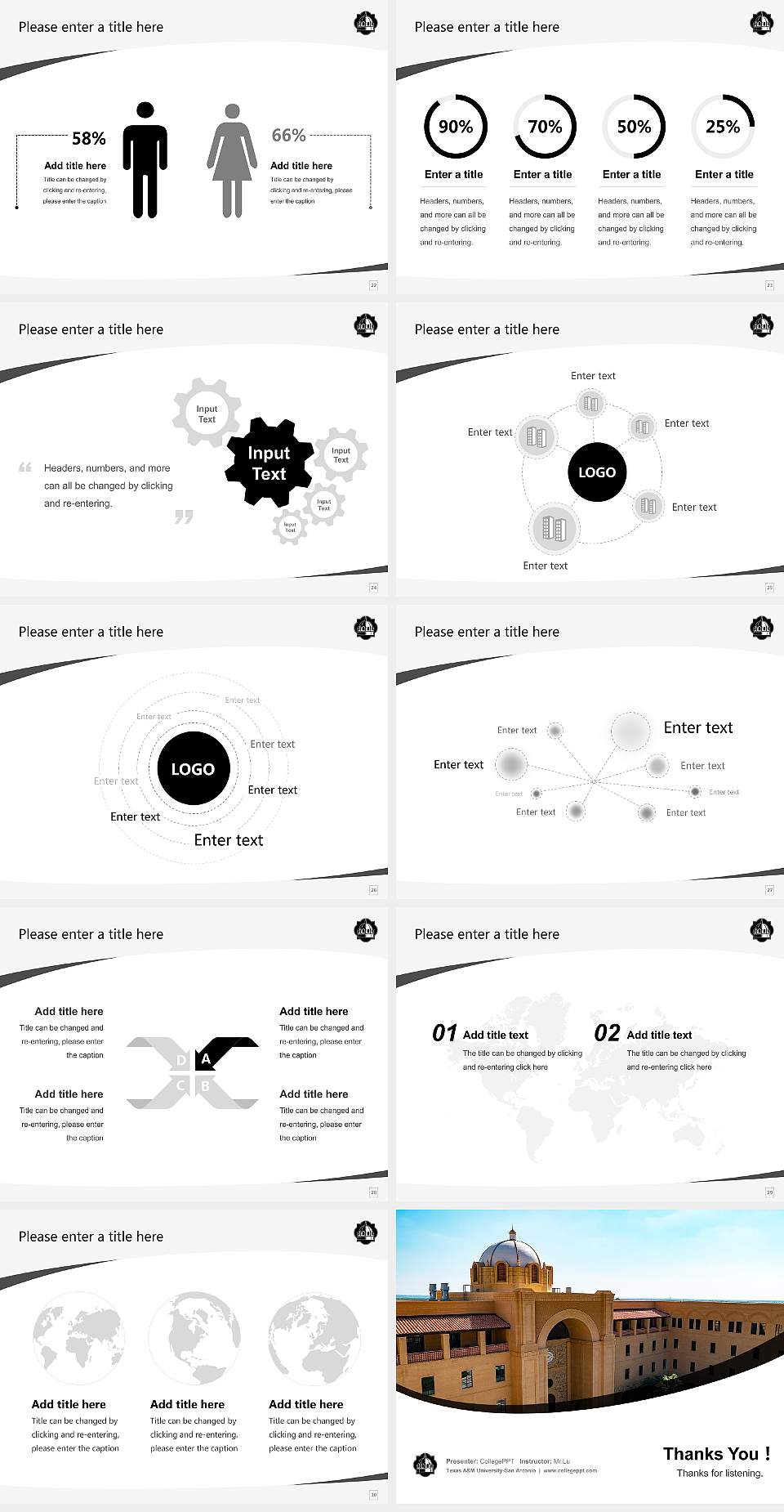 Texas A&M University-San Antonio Course/Courseware Creation PPT Template4:3 ratio PPT effect preview image4