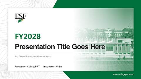 Suny College of Environmental Science and Forestry Academic Presentation/Research Findings Report PPT Template