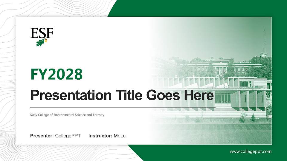 Suny College of Environmental Science and Forestry Academic Presentation/Research Findings Report PPT Template16:9 ratio PPT effect preview image