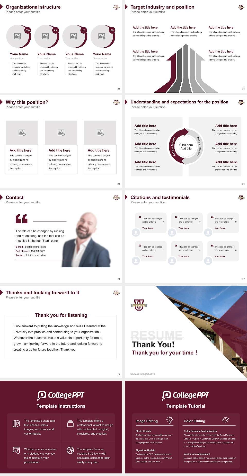 Texas a & M International University Resume PPT Template4:3 ratio PPT effect preview image4