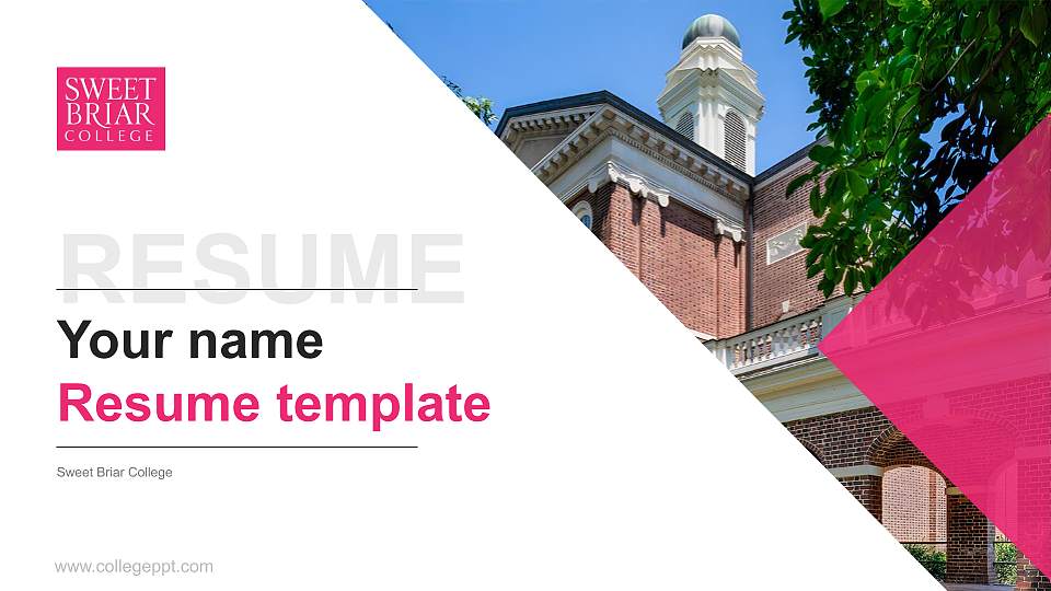 Sweet Briar College Resume PPT Template16:9 ratio PPT effect preview image