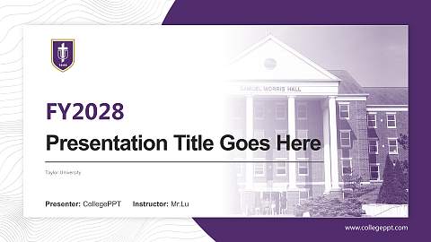 Taylor University Academic Presentation/Research Findings Report PPT Template